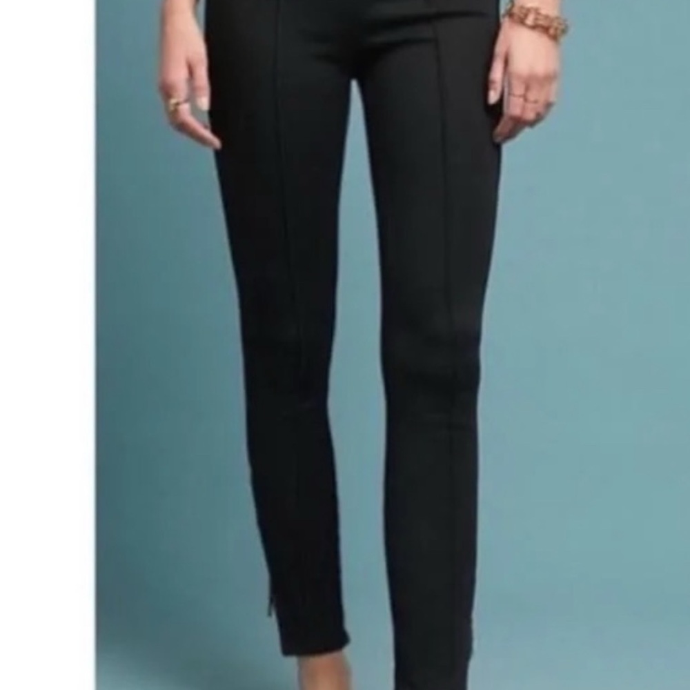 Pilcro Black Skinny Pants Ankle-Length Streamlined pull-on